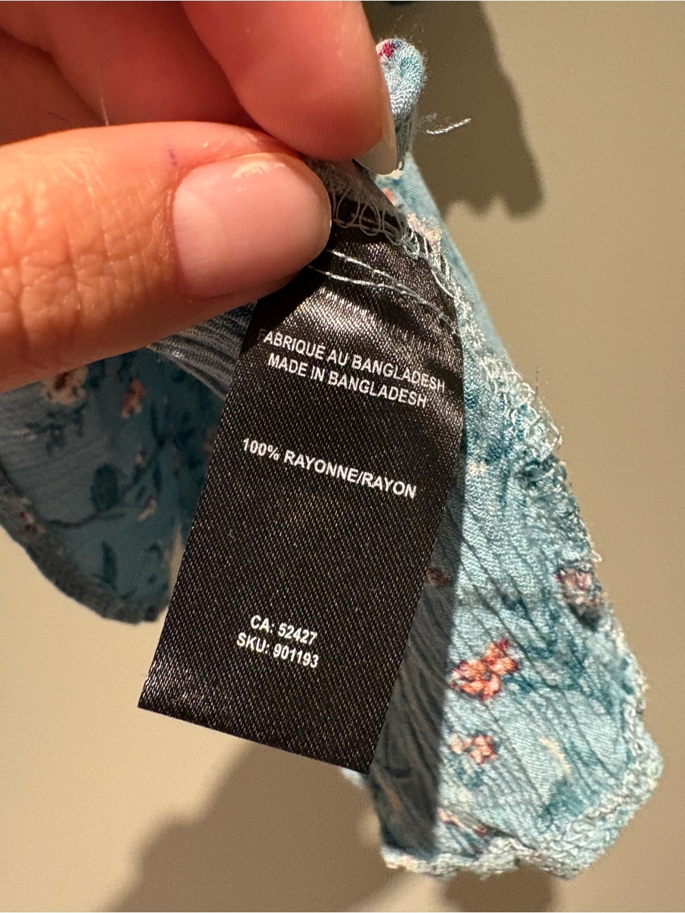 Blue Floral Cold-Shoulder Button-Front Cami - Picture 5 of 12